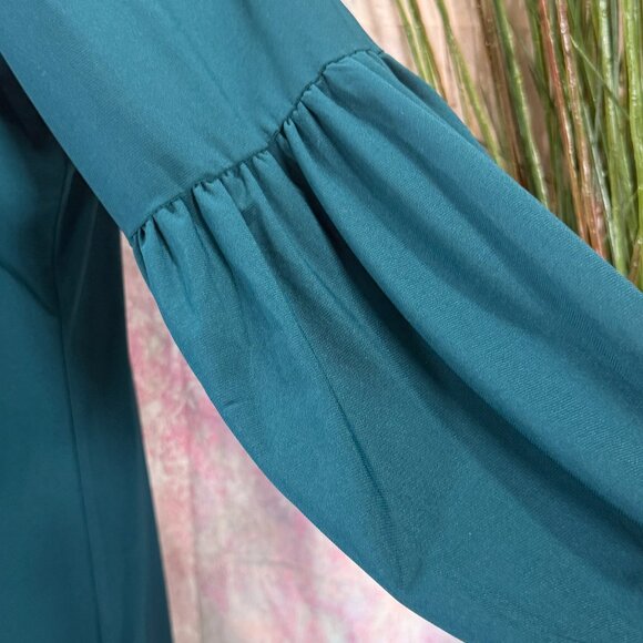 NEW 📌MN Neiman Marcus Teal Timeless Long Sleeves Plus Size Swing Dress - Picture 11 of 16